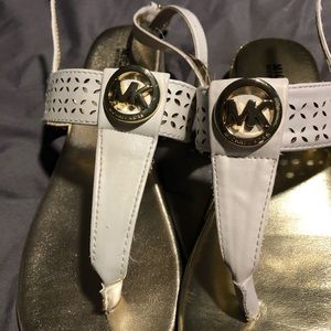 Girls MK white sandals